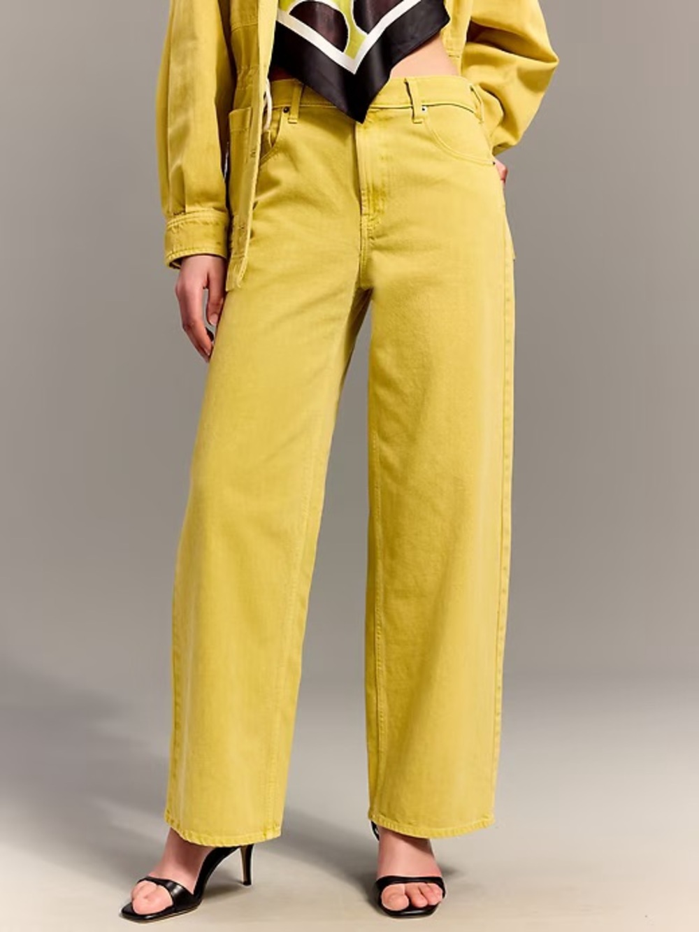 Old Navy x Christopher John Rogers Mid-Rise Yellow Baggy Wide-Leg Jeans Size 0